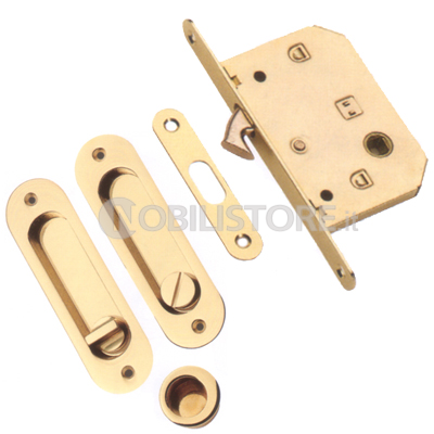 Kit serratura con maniglia ovale e chiavistello
