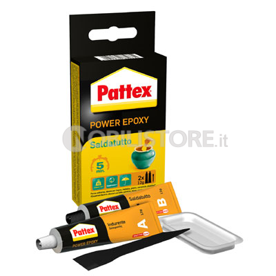 Adesivo Pattex Power Epoxy Saldatutto epossidico bicomponente