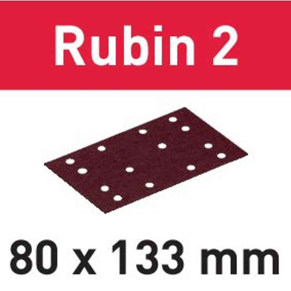 Foglio abrasivo Festool Rubin 2  80x133 mm forato