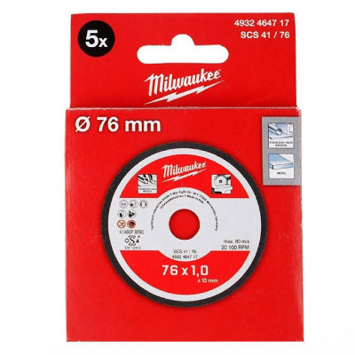 Disco da taglio Milwaukee 76 mm confezione da 5 pezzi