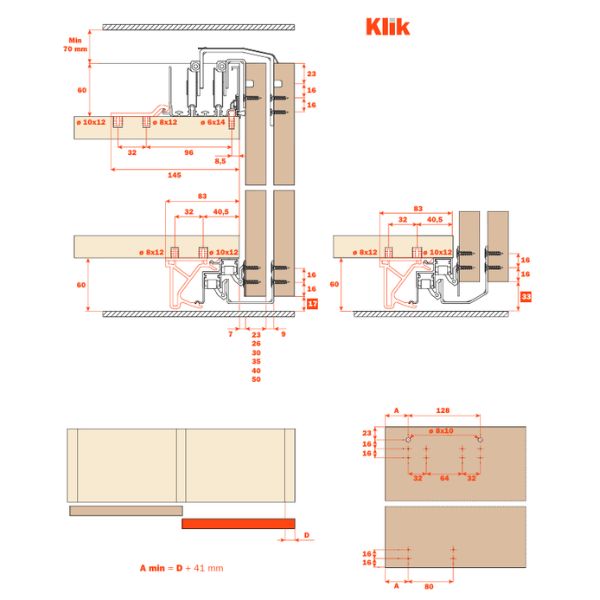 Glow+ kit binario superiore 3100mm rinforzato con clip