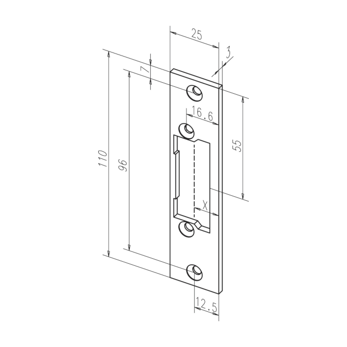 Frontale Eff Eff corto inox ProFix serie 61B