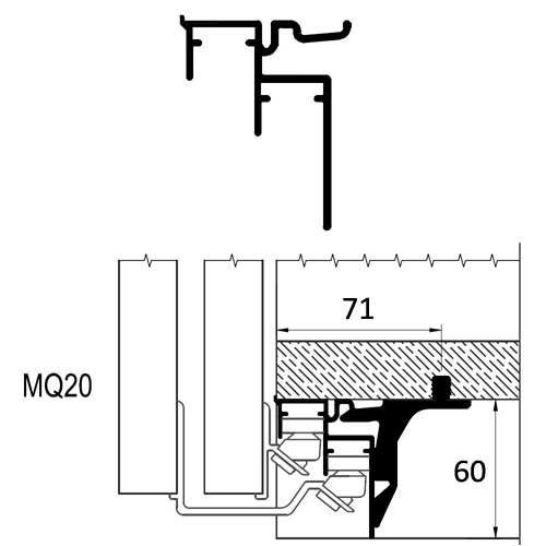 Binario guida inferiore alluminio Master Quick