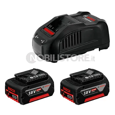 Starter Set Bosch 2 Batterie GBA 18V 5.0Ah + Caricabatteria GAL 1880 CV Professional