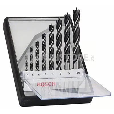 Set 8 punte Bosch Robust Line elicoidali per legno