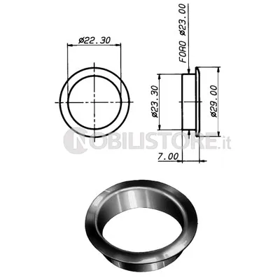 Ghiera per cilindro Ø 22 mm