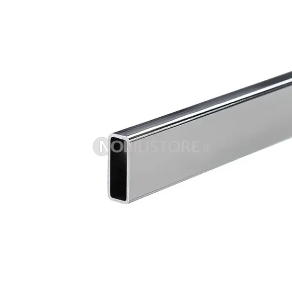 Tubo armadio rettangolare cromato 25x10 mm da 3 metri