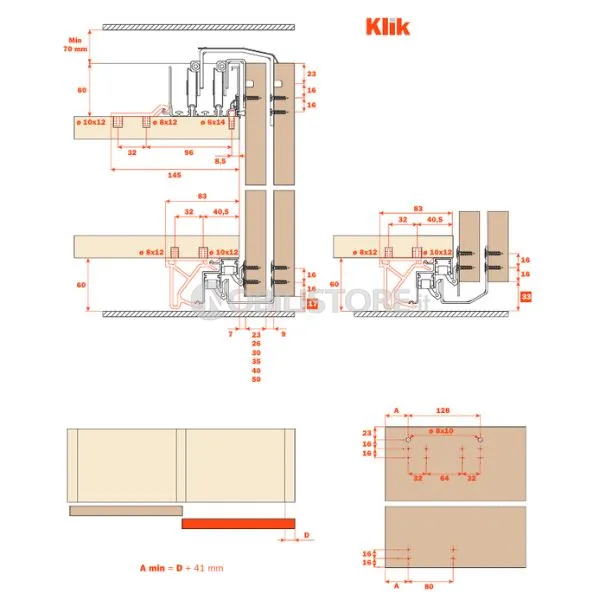 Glow+ kit binario superiore 3100mm rinforzato con clip