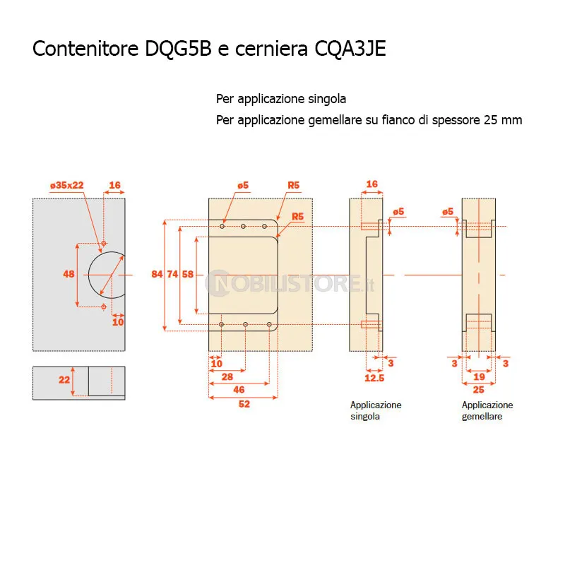Contenitore DQG5B con cerniera CQA3JE