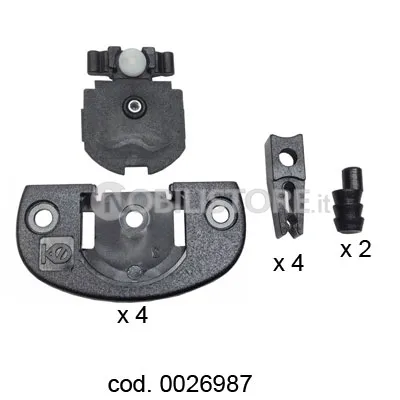 Guarnitura completa System 0350/15 per 2 ante legno peso max 15 kg