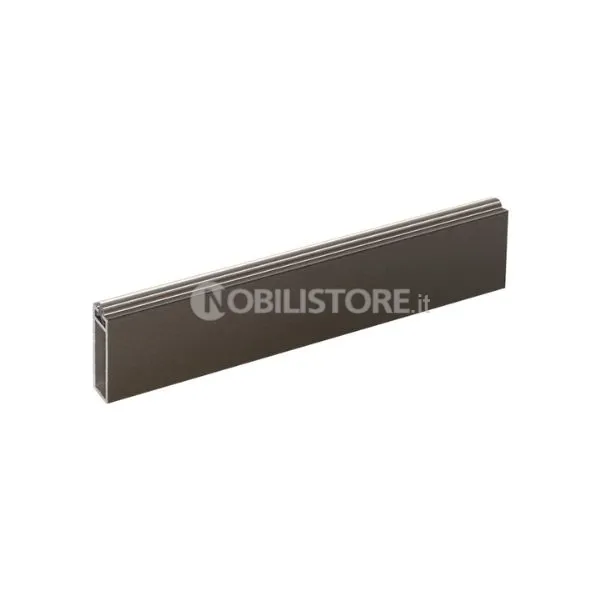 Tubo in alluminio rettangolare 30x10 mm con guarnizione in plastica