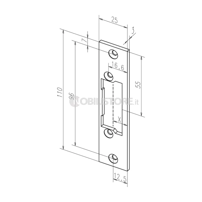 Frontale Eff Eff corto inox ProFix serie 61B