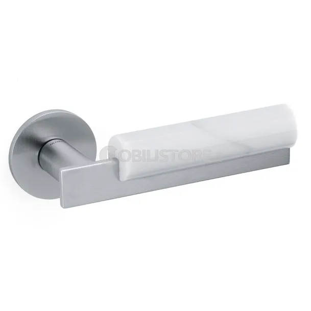 MF Cromo satinato + marmo Bianco Statuario/Satin chrome + Statuario white marble