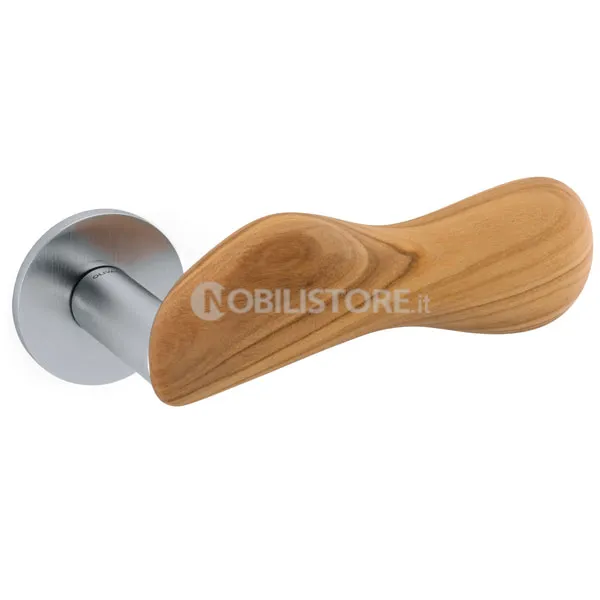 MU Cromo satinato + legno Ulivo/Satin chrome+Olive wood