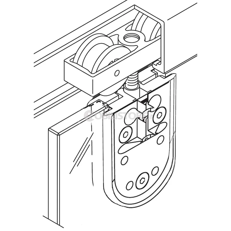 Guarnitura HAWA-Junior 120/GP per una porta scorrevole fino a 120 kg