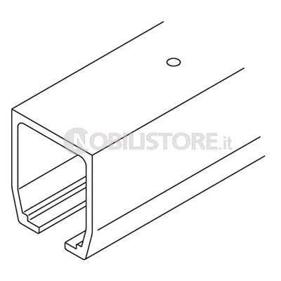 Binario HAWA-Junior 160 in alluminio anodizzato argento, forato