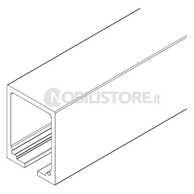 Binario HAWA-Junior 250 in alluminio anodizzato argento, forato
