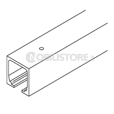 Binario HAWA-Junior 40 in alluminio anodizzato argento, forato