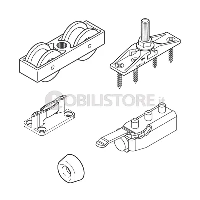 Guarnitura HAWA-Junior 40/Z per una porta scorrevole fino a 40 kg
