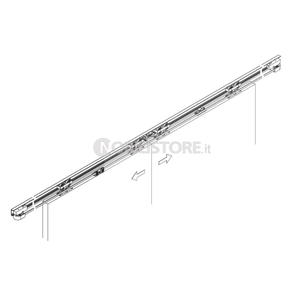 Guarnitura HAWA-Symmetric 80/Z per 2 porte fino a 80 kg per larghezza porta 500-1200 mm