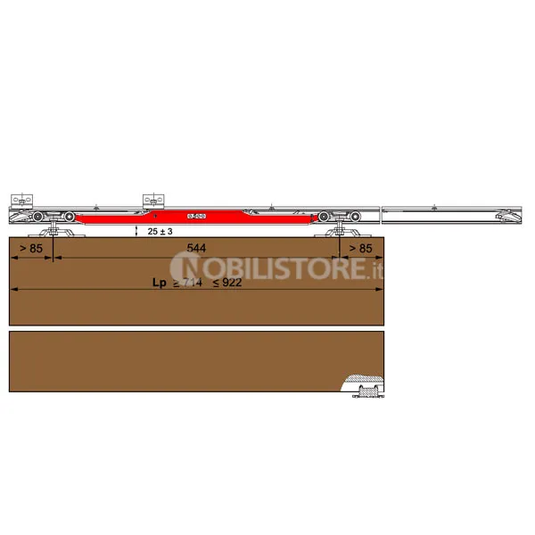 Guarnitura porta Koblenz 0500 120 kg, con abs