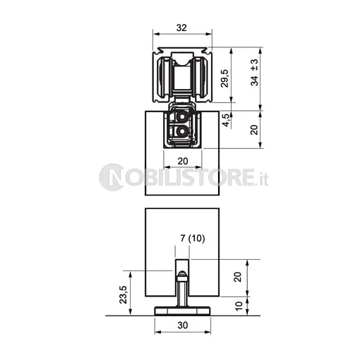Guarnitura porta Koblenz 0600 80/120 kg, incasso