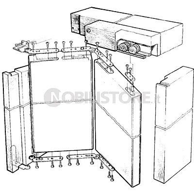 Guarnitura Koblenz 0200 per una porta pieghevole a libro portata 50 kg