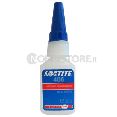 Adesivo Loctite 406 cianoacrilico specifico per gomme e plastiche