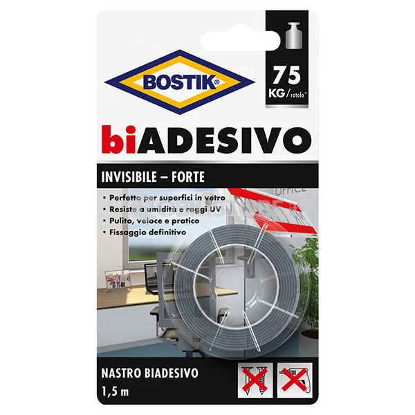 Nastro biadesivo Bostik Invisibile 19 mm
