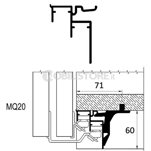 Binario guida inferiore alluminio Master Quick