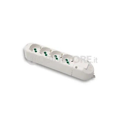 Multipresa a 4 uscite 2P+T 16A bipasso/standard tedesco - senza cavo