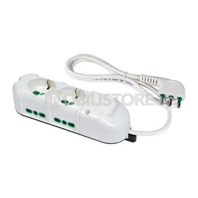 Multipresa TRIAX a 2 uscite in testa + 4 prese laterali