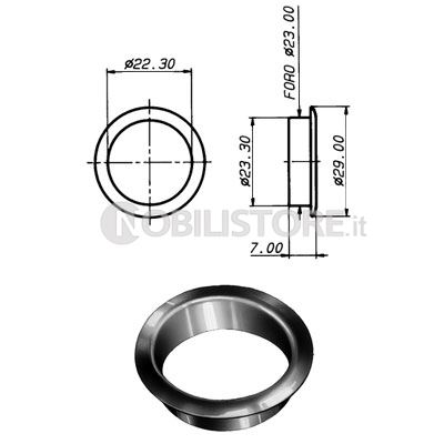 Ghiera per cilindro &Oslash; 22 mm