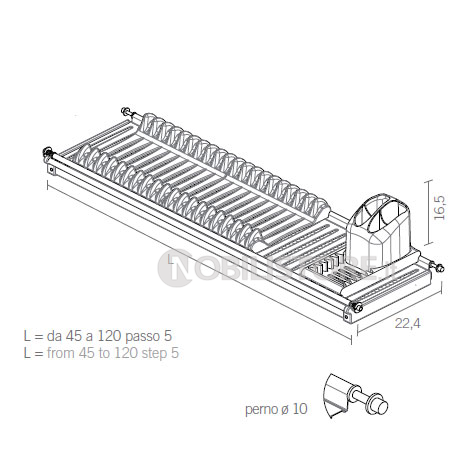 Scolapiatti da 80 cm in acciaio inox da appoggio made in italy con vaschetta raccogligocce | Leroy Merlin