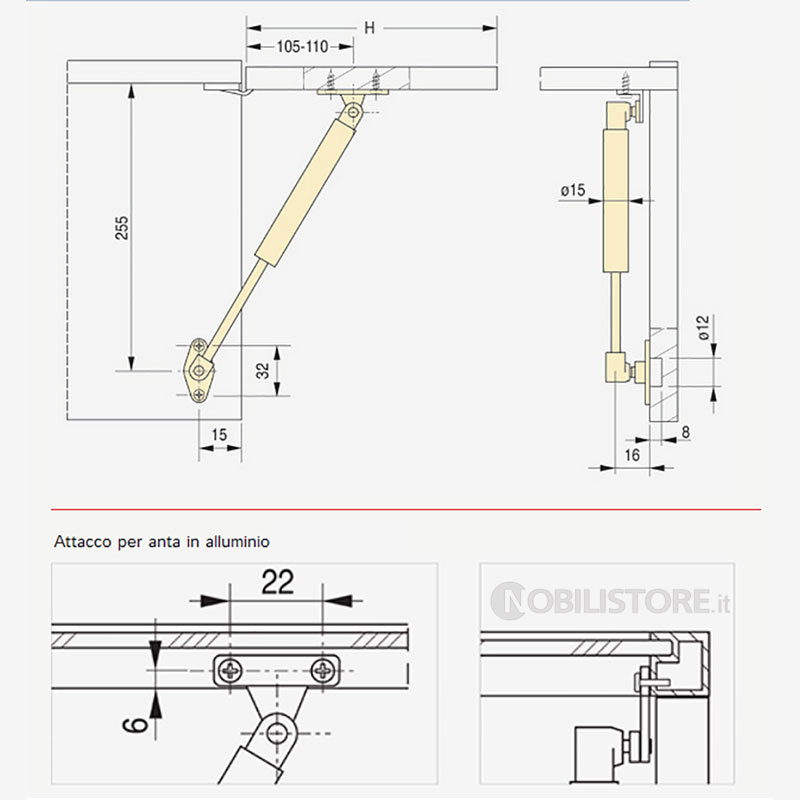 TarosTrade Molla A Gas Per Portellone Forza 400N – Ricambio Per Mercedes Classe A W168 (1997-2004) – Sostituisce 1689801264, A1689800164 - 4