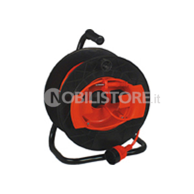 Avvolgicavo 25 m. H05VV-F 3G1,5 GARDEN - spina 2P+T 16A al centro - presa standard italo/tedesco