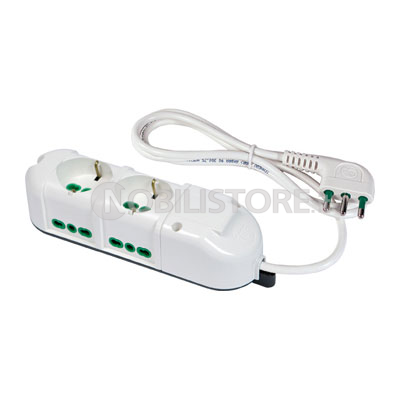 Multipresa TRIAX a 2 uscite in testa + 4 prese laterali