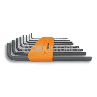 Set 8 chiavi maschio esagonale piegate Beta 96L/SP8, lunghe