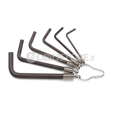 Set 6 chiavi maschio esagonale piegate Beta 96N/ST6 brunite con anello