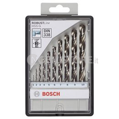 Set 10 punte per metallo Bosch HSS-G DIN 338 Robust Line