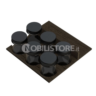 Inserto portaspezie tappo nero per portaposate V2