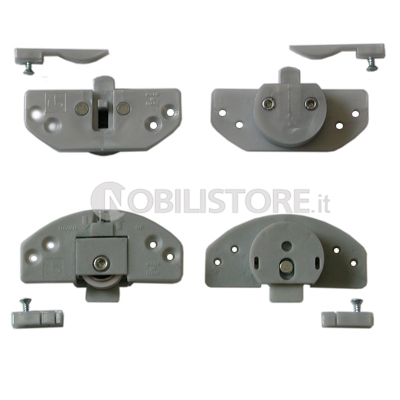 Guarnitura completa Scorribase Medio per 1 anta legno peso max 30 kg