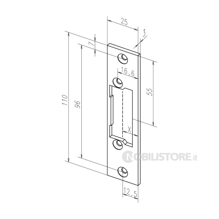 Frontale Eff Eff corto inox ProFix serie 61B