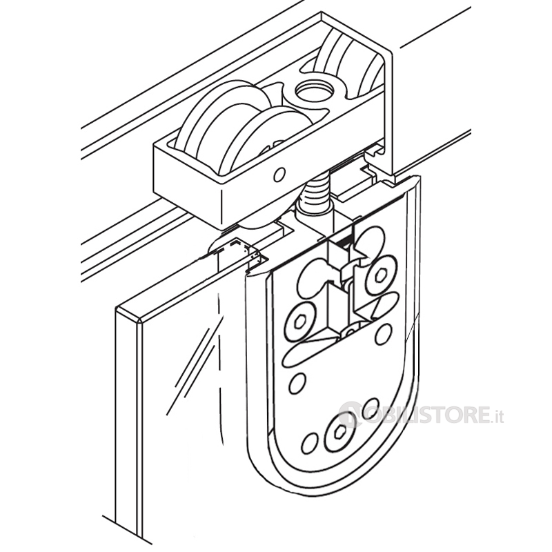 Guarnitura HAWA-Junior 120/GP per una porta scorrevole fino a 120 kg