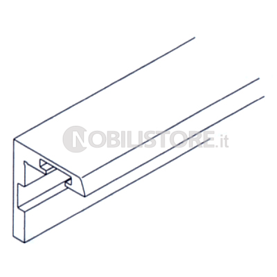 Profilo angolare per fissaggio a parete binario HAWA-Junior 120 alluminio anodizzato, forato