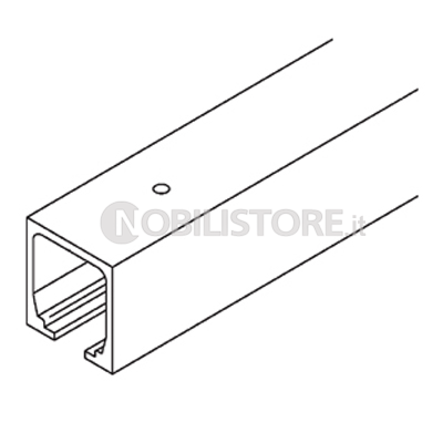 Binario HAWA-Junior 120 in alluminio anodizzato argento, forato