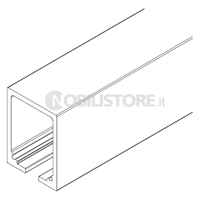 Binario HAWA-Junior 250 in alluminio anodizzato argento, forato