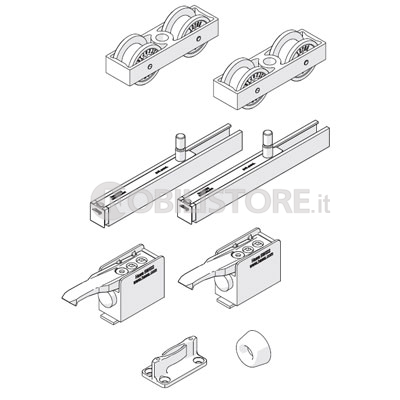 Guarnitura HAWA-Junior 80/B NEW per una porta scorrevole fino a 80 kg