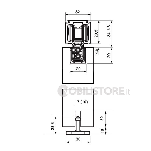 Guarnitura porta Koblenz 0600 80/120 kg, incasso