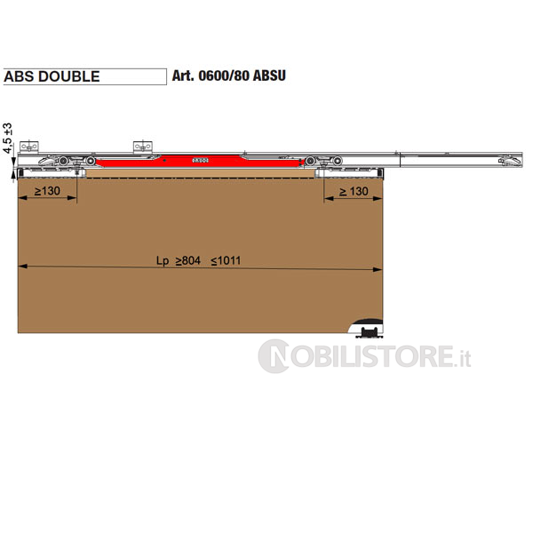 Guarnitura porta Koblenz 0600 120 kg, incasso, con abs